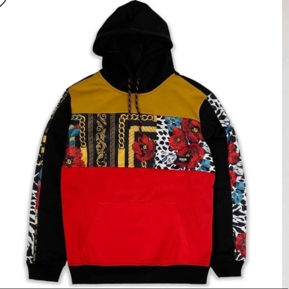 Reason Floral Chains Pullover Hoodie Sweatshirt NWT - Picture 3 of 11